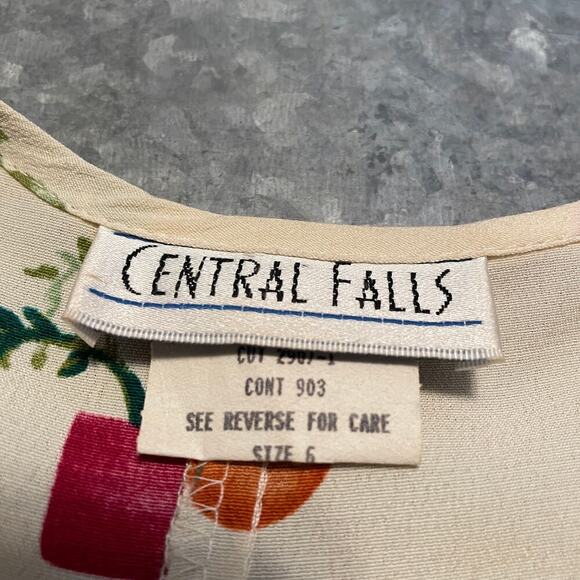 Vintage Central Falls House Plants Succulents Pleated Maxi Dress Small 6 USA 90s - Picture 6 of 16